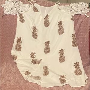Cute for the summer white dress with pineapples (new)